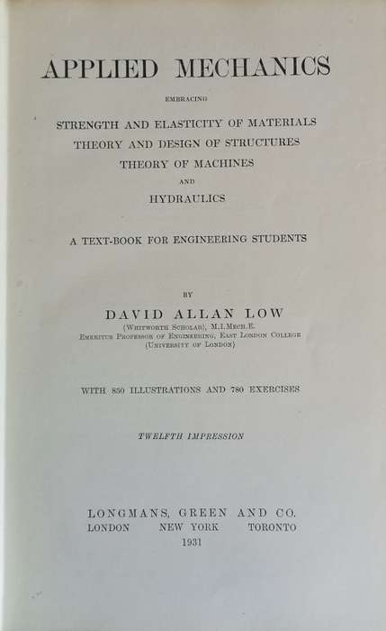 Applied mechanics 1931