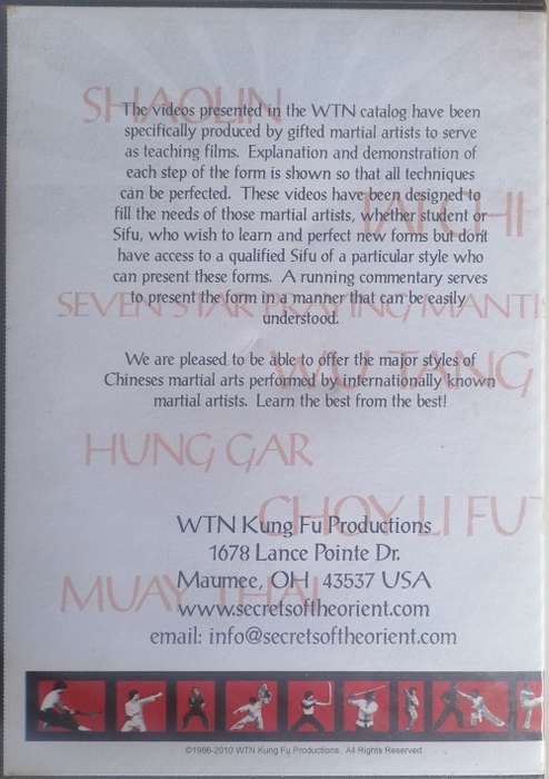 WTN Kung Fu Productions: SL 21 and SL 22 White Ape and White Crane dvd