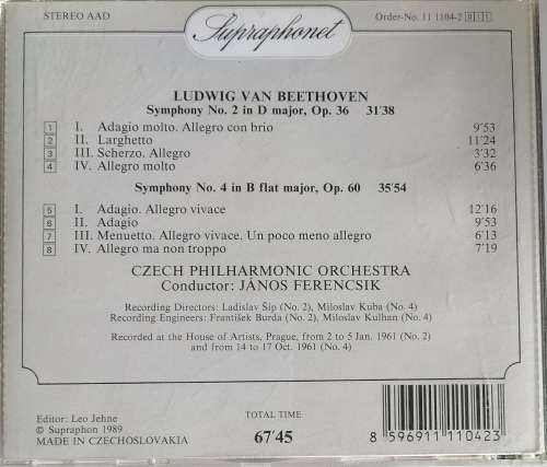 Beethoven Symphonies no 2 and 4 cd