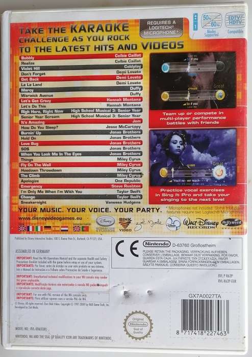 Wii Disney sing it Pop hits
