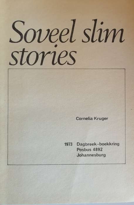 Soveel slim stories deur Cornelia Kruger