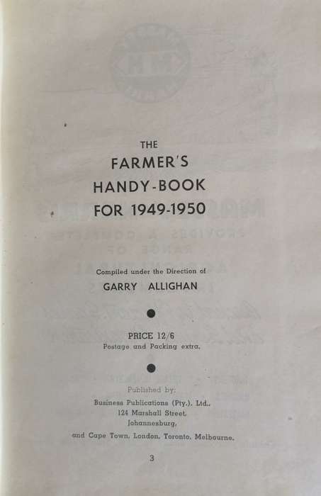 The farmer`s handy book 1949-50 edition