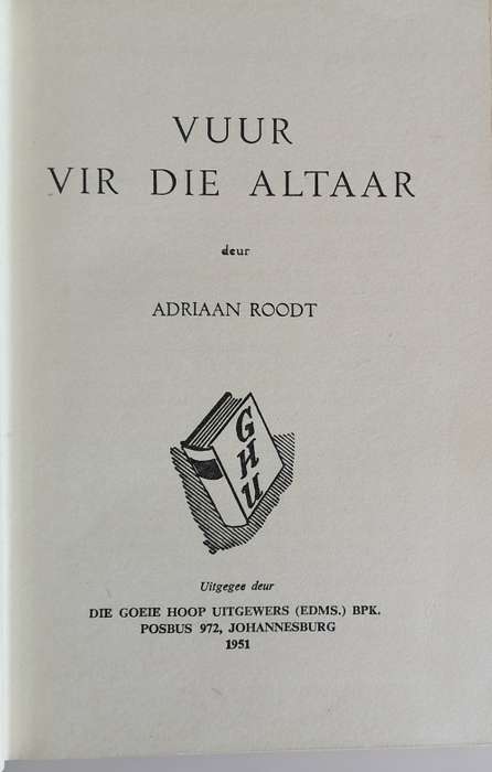 Vuur vir die altaar deur Adriaan Roodt