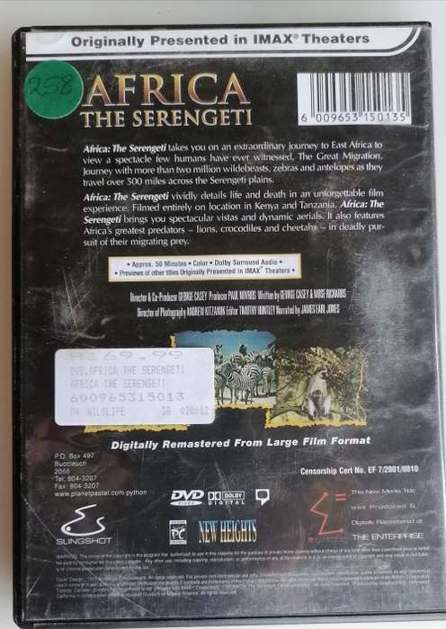 Africa The Serengei dvd