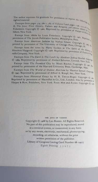 The joys of yiddish by Leo Rosten