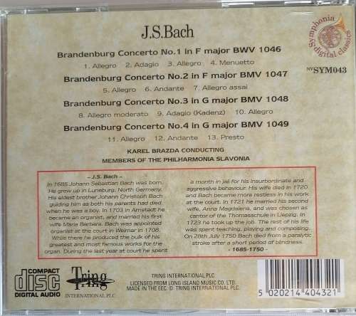 JS Bach - Brandenburg concertos 1 to 4 (cd)