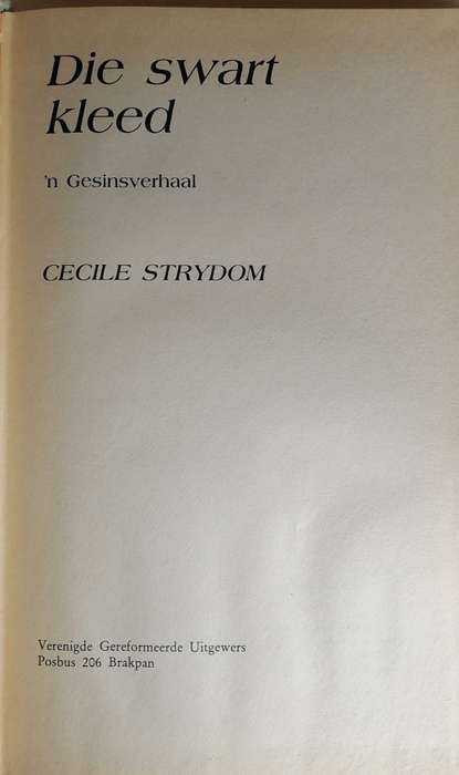 Die swart kleed deur Cecile Strydom