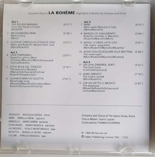 Discovering opera: La Boheme cd