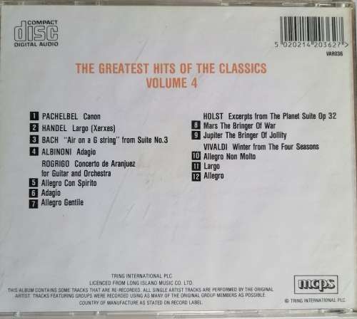 Greatest hits of the classics 4 (cd)