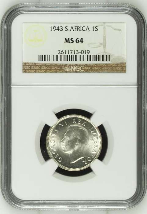 1943 | 1 Shilling | NGC | MS64