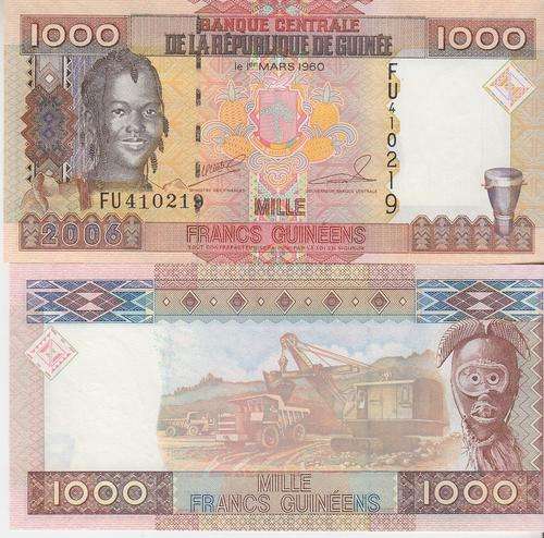 GUINEA 1000 FRANCS 2006 P 40 UNC