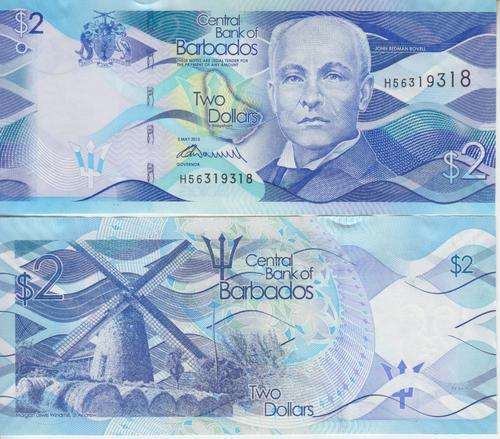 BARBADOS 2 DOLLARS 2013 P NEW UNC