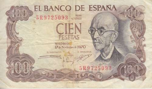 SPAIN 100 PESETAS 1970 P152a VF
