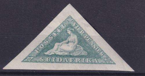SACC #32 - SOUTH AFRICA 4d TRIANGLE WITH WIDE MARGINS - AFRIKAANS - 1926