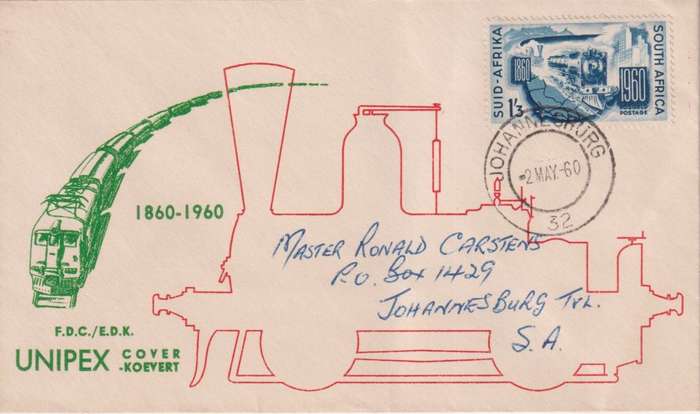 ONLY R10! UNION OF SOUTH AFRICA FDC 1960 - UNIPEX COVER