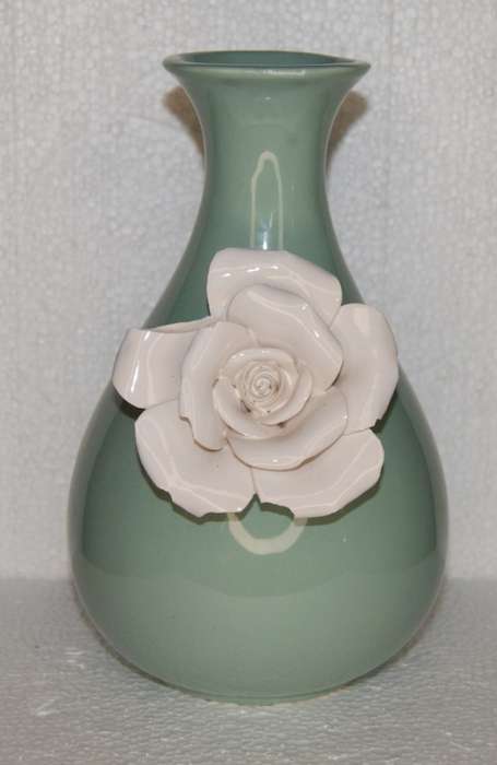 Green Ceramic Vase (Chipped)