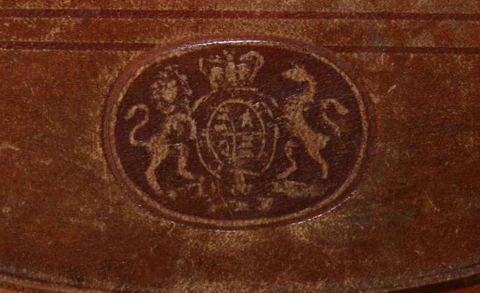 Antique Leather Wallet with Royal Coat of Arms Embossed with Original Invoices @ CRAZY R1 START!!!
