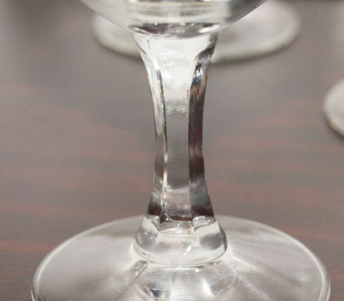 Set of 6 Hand Cut Grape Pattern Wine Glasses