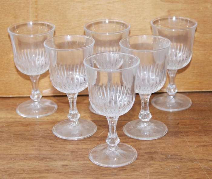 Set of 6 Fluted Sherry/ Port Glasses