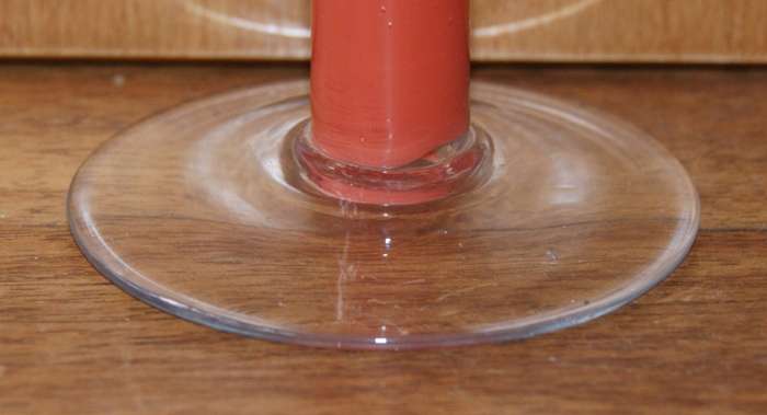 Pair of Red Glass Champagne Flutes