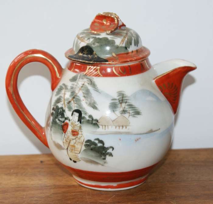 Vintage Chinese Hand Painted Milk Jug
