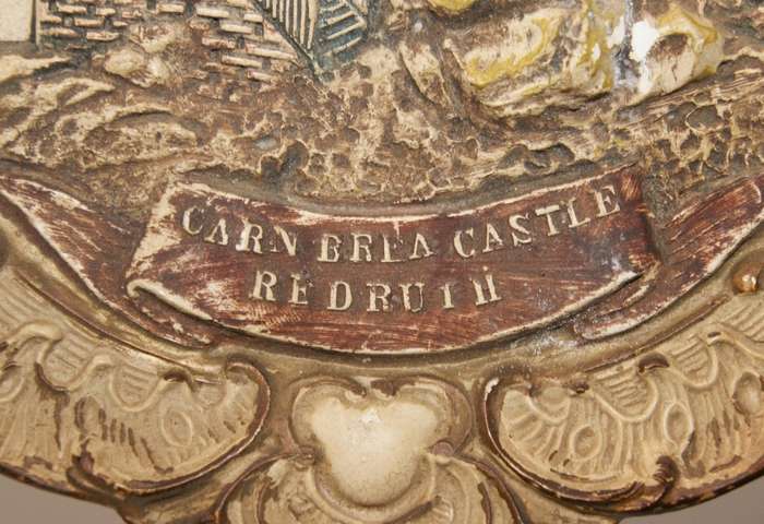 Vintage Austrian Chalk-Ware High Relief Display Plate `Carn Brea Castle`