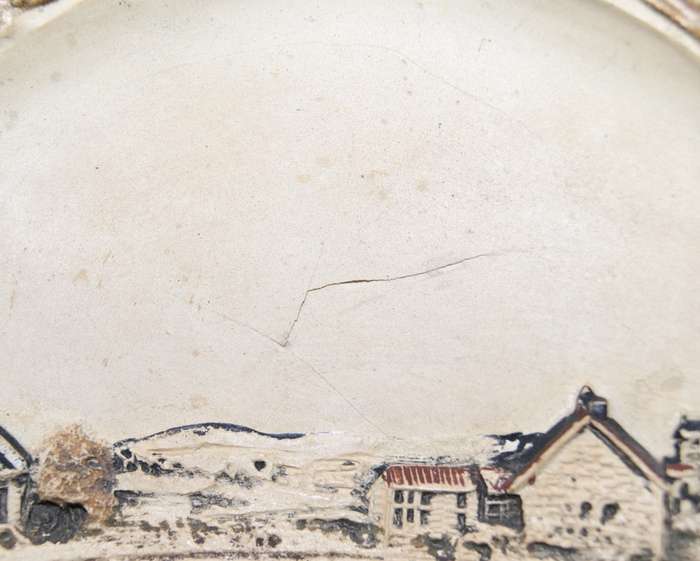 Vintage Austrian Chalk-Ware High Relief Display Plate `Gwennap Pit`