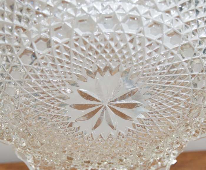 Molded Glass Confectionary Serving Dish with Removable Handle