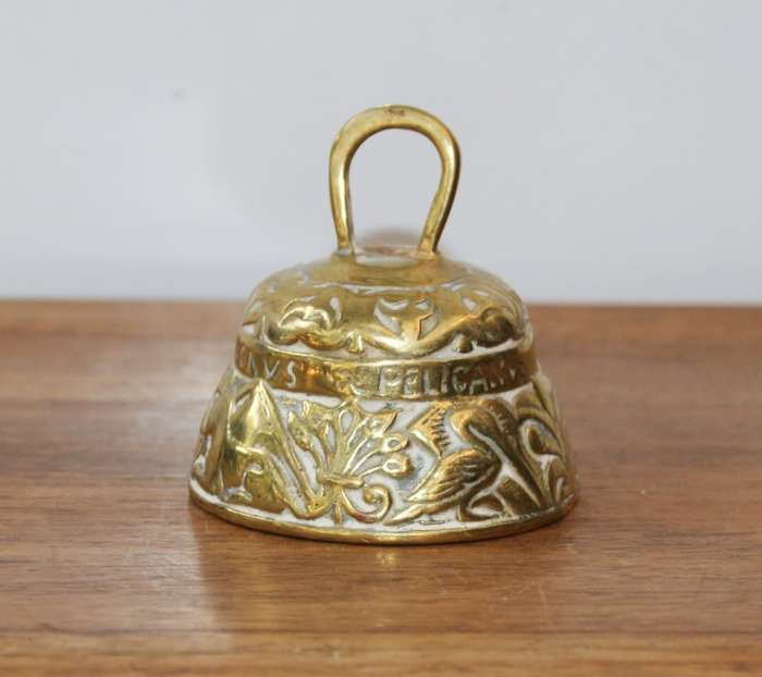 Vintage Brass Bell with High Relief Detailing