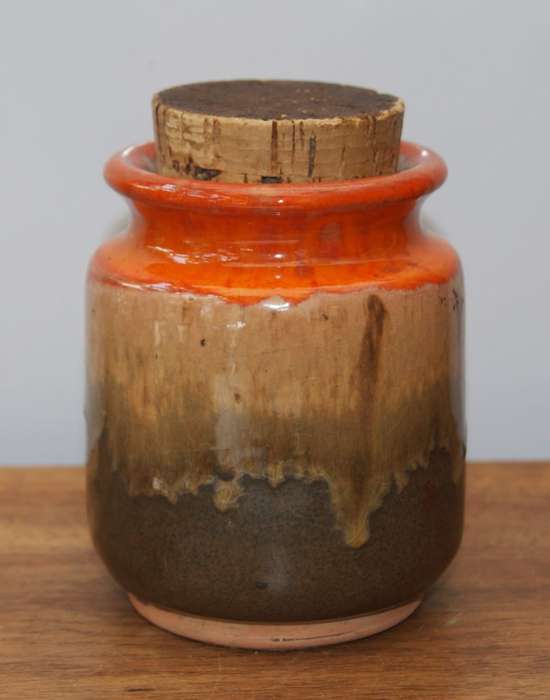 SA Art Potteries Jar with Cork Lid