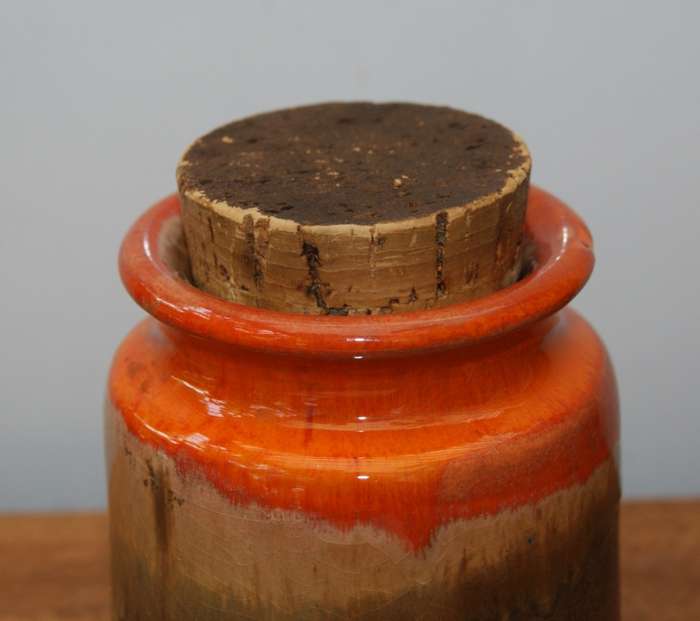 SA Art Potteries Jar with Cork Lid