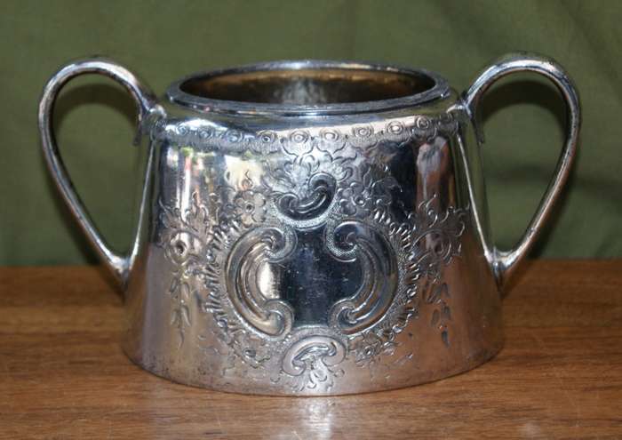 Antique Hand Etched EPBM Sugar Bowl