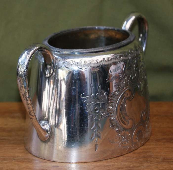 Antique Hand Etched EPBM Sugar Bowl