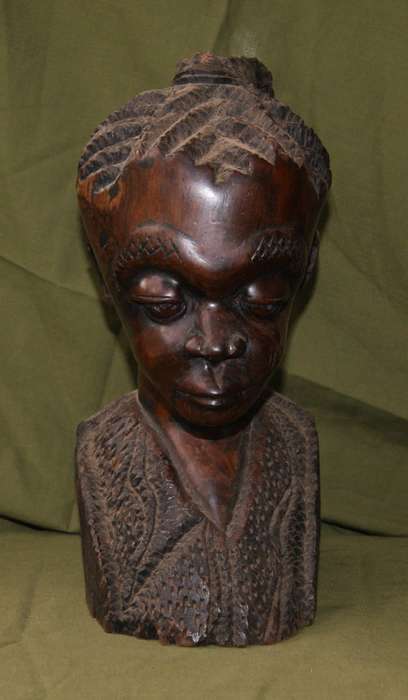 Hand Carved African Female Bust