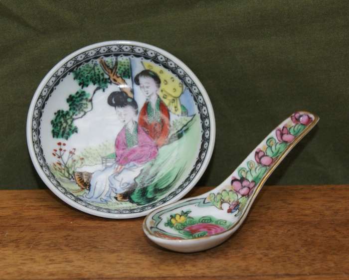Miniature Chinese Bowl and Spoon