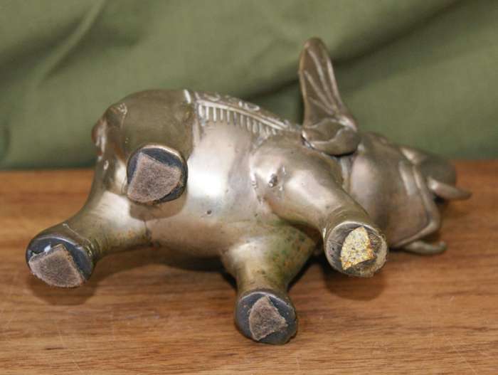 Vintage Cast Brass Indian Elephant (Trumpeting)