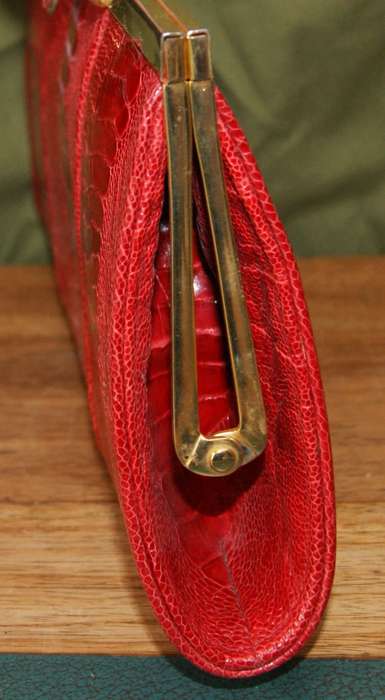 Vintage Fiorenza Ostrich Leather Clutch Bag