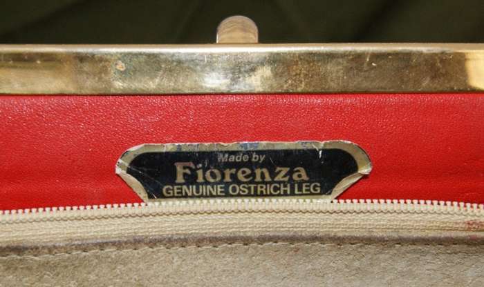 Vintage Fiorenza Ostrich Leather Clutch Bag