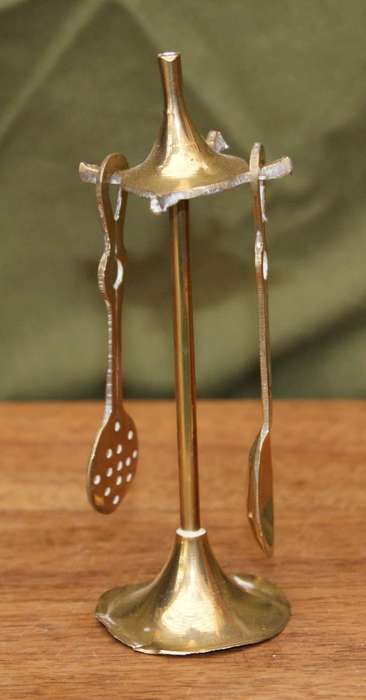 Vintage Miniature Brass Utensil Set