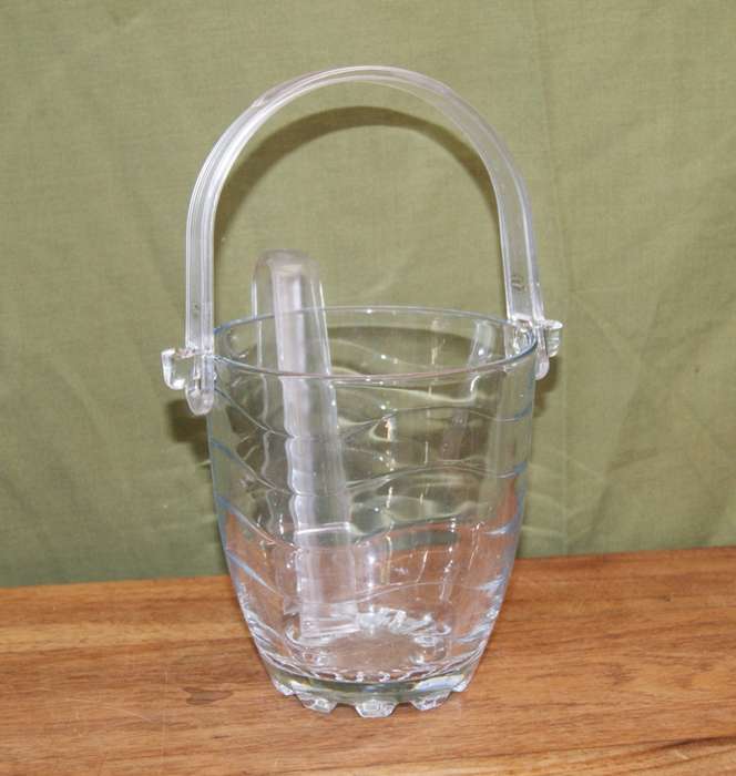 Pasabahace Colass Ice Bucket with Perspex handle and Ice Tongs