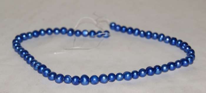 String of 6-8mm Royal Blue Natural Freshwater Potato Pearls (60pearls) @@@ CCCRRRAAAZZZYYY R1 START