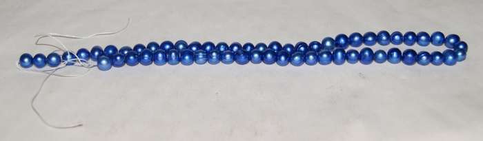 String of 6-8mm Royal Blue Natural Freshwater Potato Pearls (60pearls) @@@ CCCRRRAAAZZZYYY R1 START
