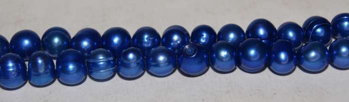 String of 6-8mm Royal Blue Natural Freshwater Potato Pearls (60pearls) @@@ CCCRRRAAAZZZYYY R1 START