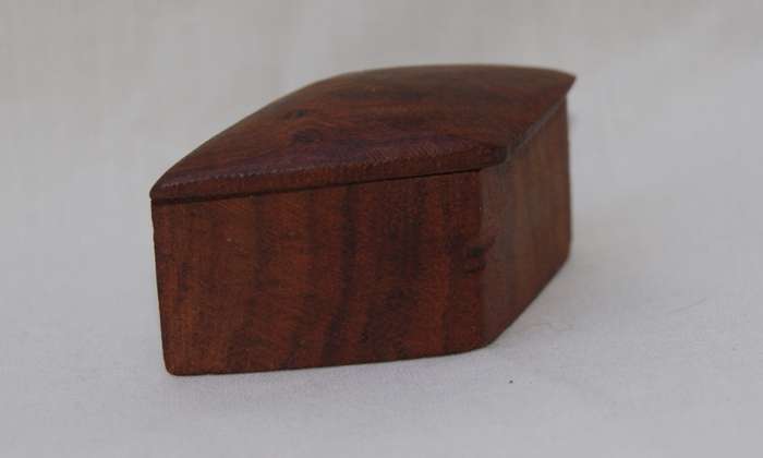 Hand Made Diamond Shaped Wooden Trinket Box