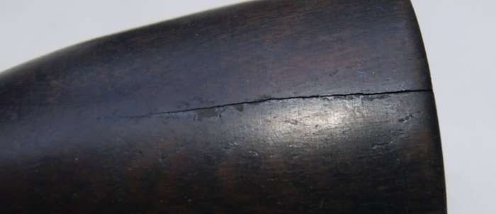 5 Piece Ebony Hand Made Vase with 4 Cups (2 Cups Cracked)
