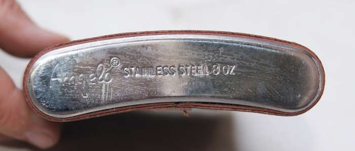 Leather and Stainless Steel 8oz Angelo Hip Flask