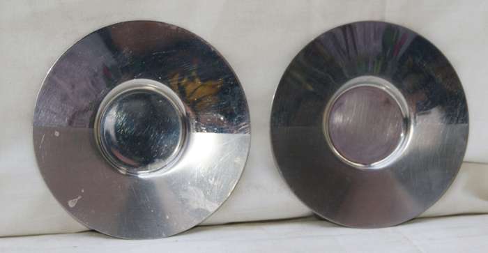 2x 18/10 Stainless Steel Nespresso Saucers