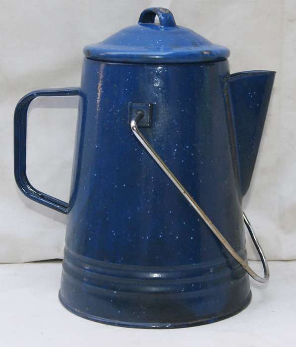 Vintage Enamel Teapot with Handle