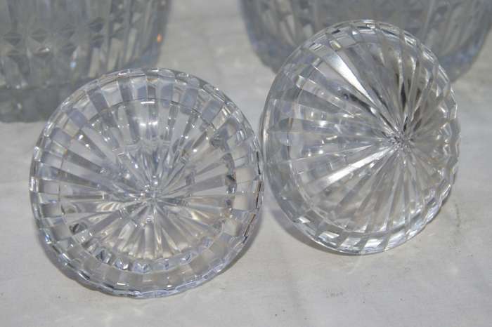 Pair of Matching Hand Cut Crystal Decanters