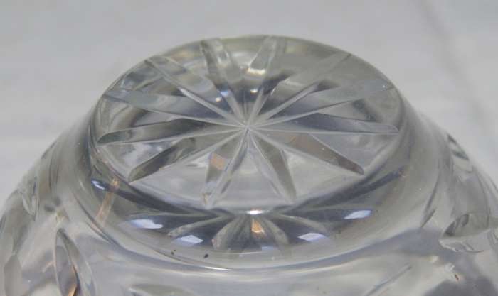 Small Rosecut Crystal Bowl in Excellent Condition